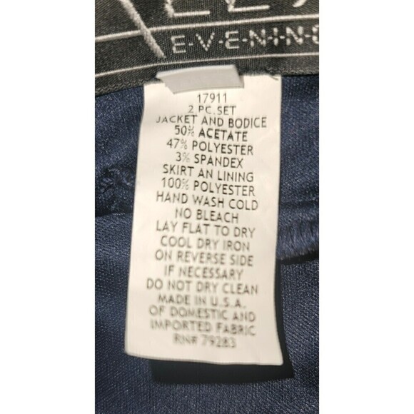 Alex Evenings Navy Blue Draped Column Gown With Bolero Jacket Size 6P - Picture 13 of 16